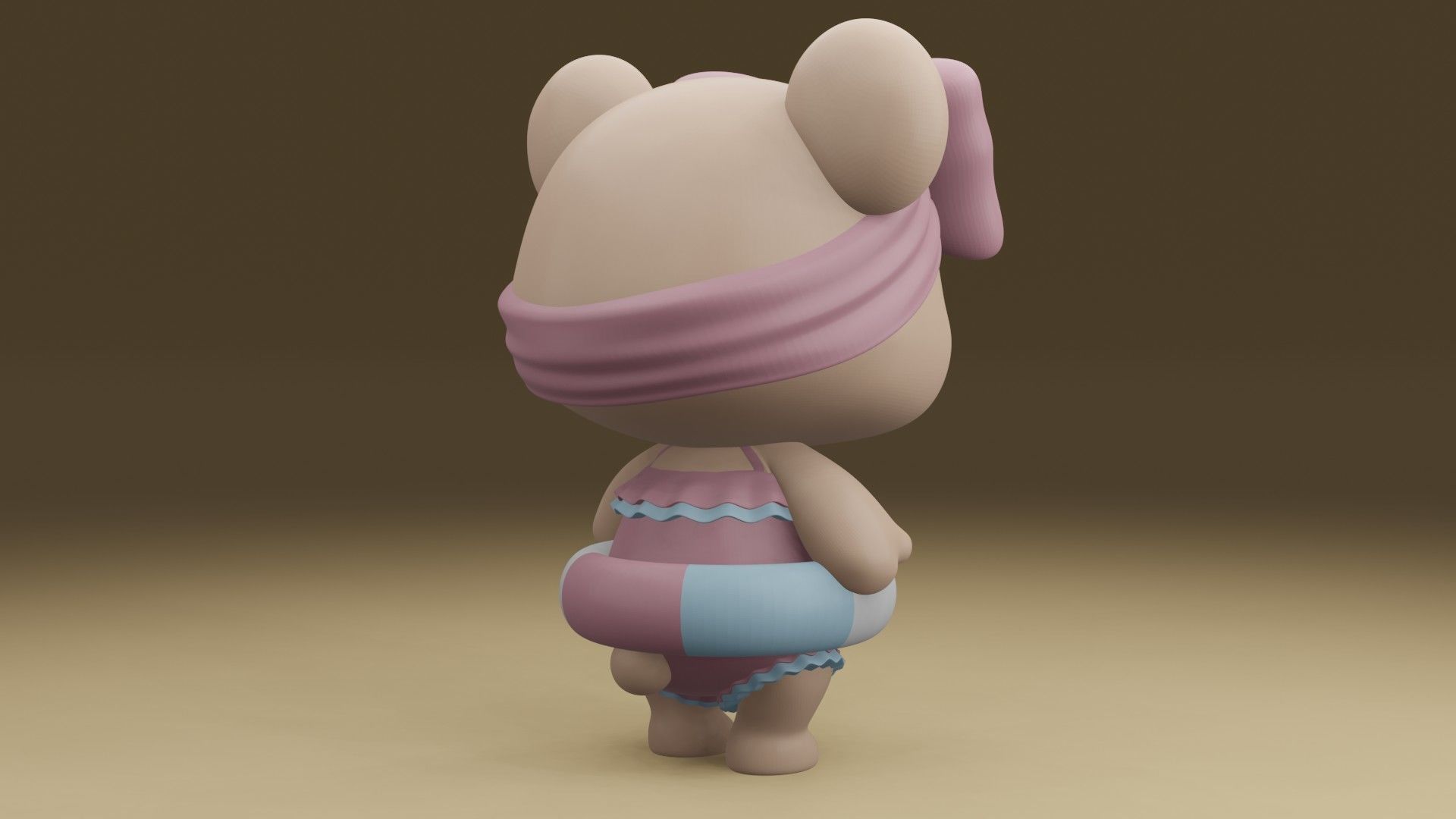 summer bear 3D print model_10