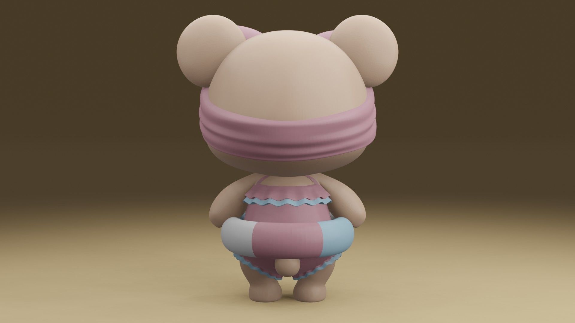 summer bear 3D print model_11