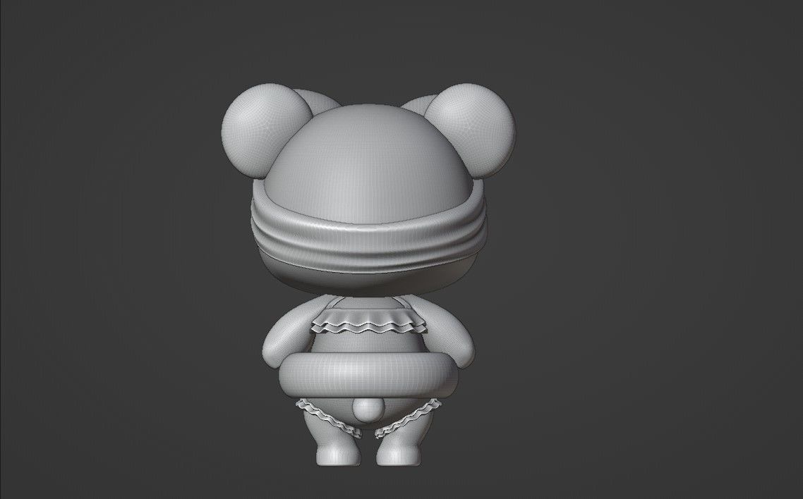 summer bear 3D print model_4