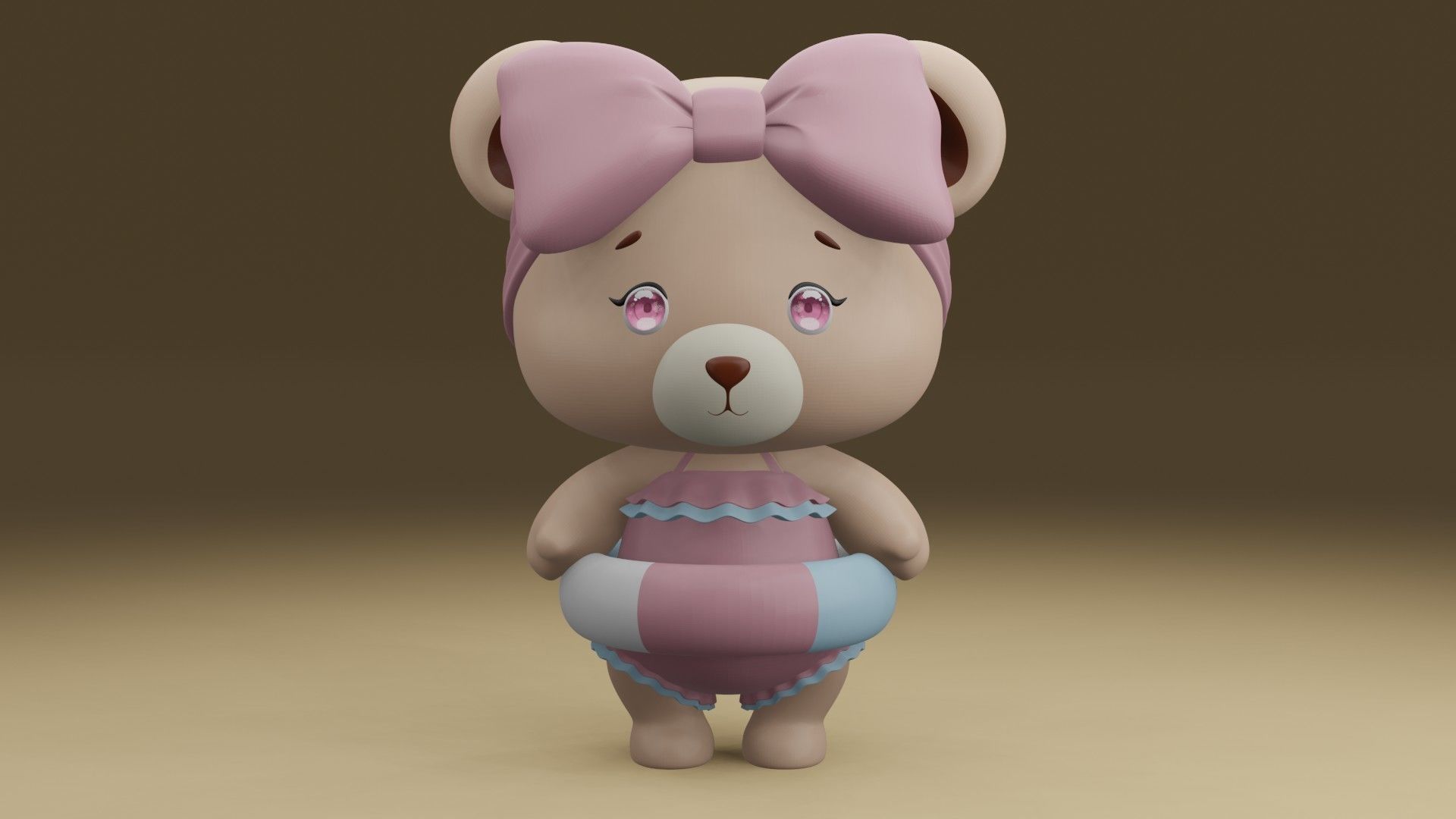 summer bear 3D print model_7