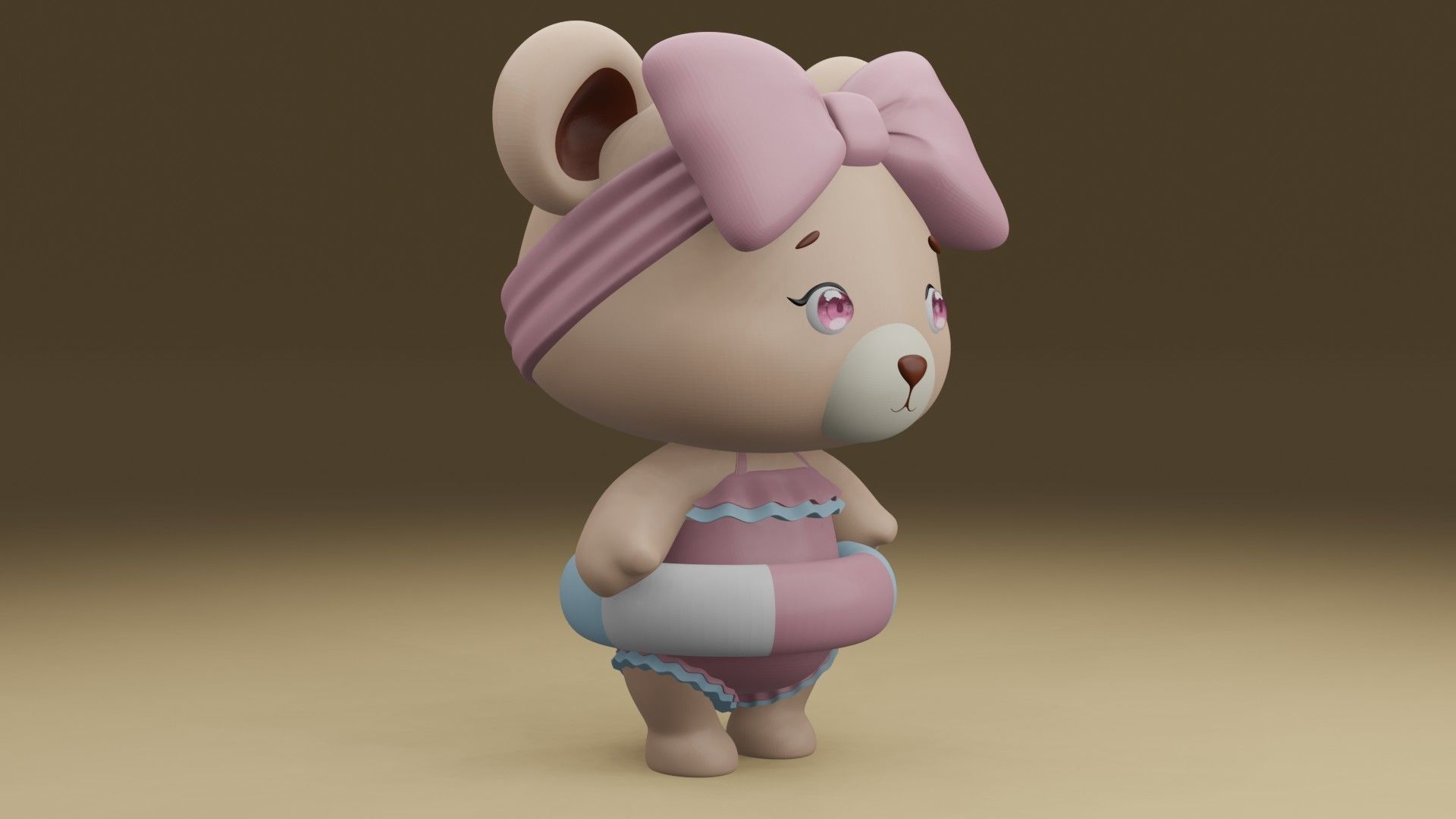 summer bear 3D print model_8