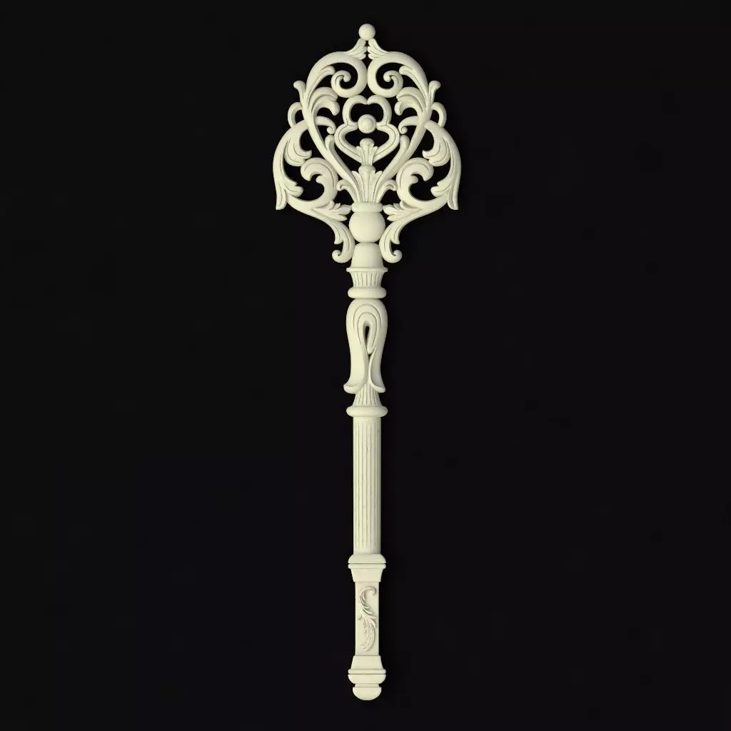 Central decor ornament for furniture 3D model_0