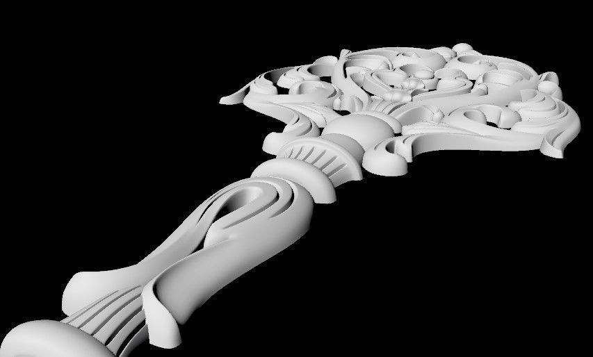 Central decor ornament for furniture 3D model_4