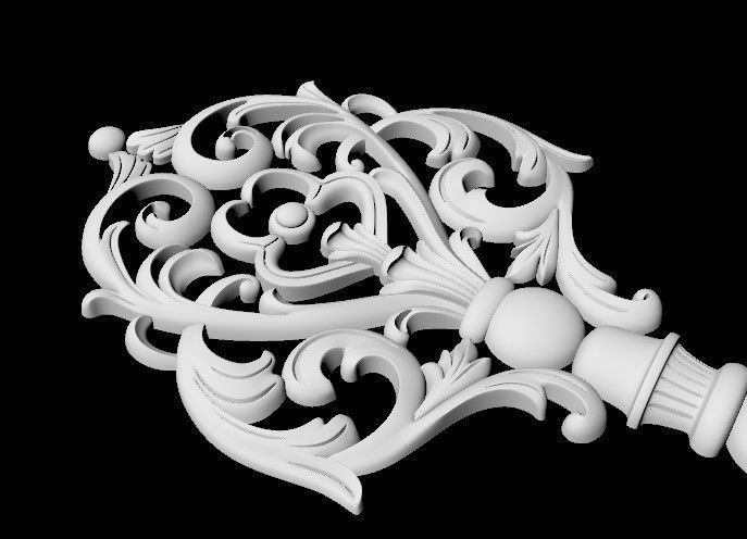 Central decor ornament for furniture 3D model_2