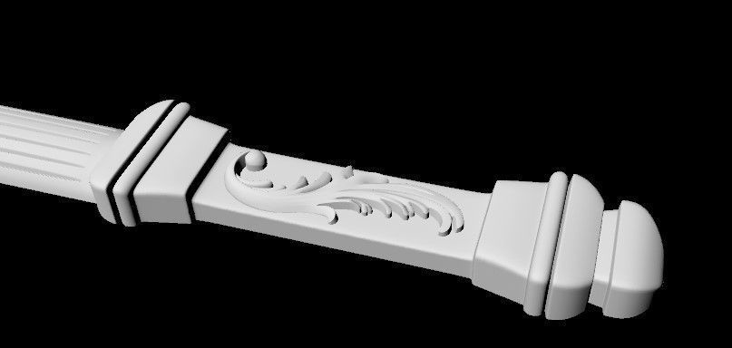 Central decor ornament for furniture 3D model_3