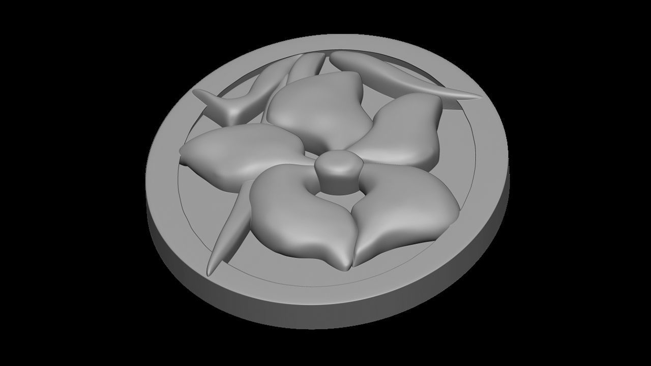 Iris Flower Bas-Relief Carving for CNC Router and 3D Printing 3D print model_4