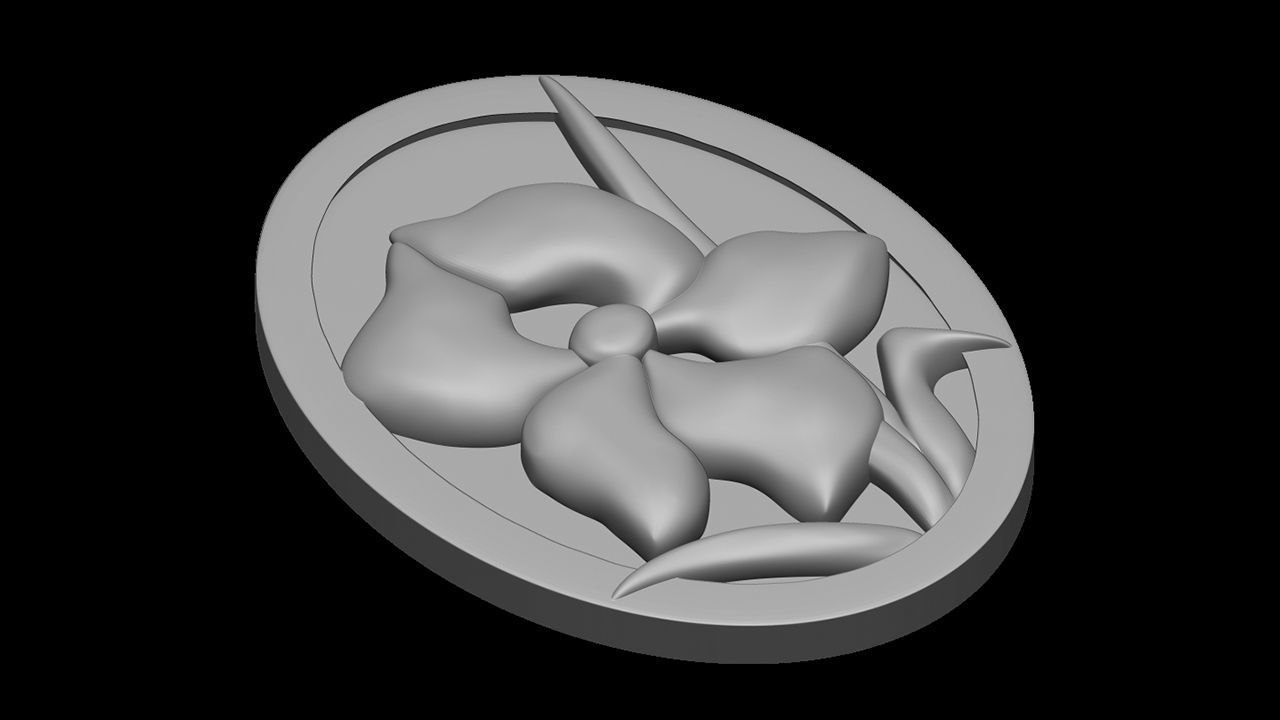 Iris Flower Bas-Relief Carving for CNC Router and 3D Printing 3D print model_2