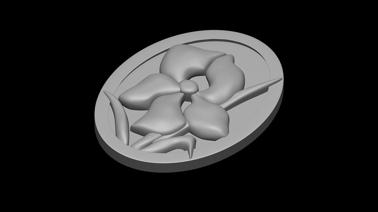 Iris Flower Bas-Relief Carving for CNC Router and 3D Printing 3D print model_1