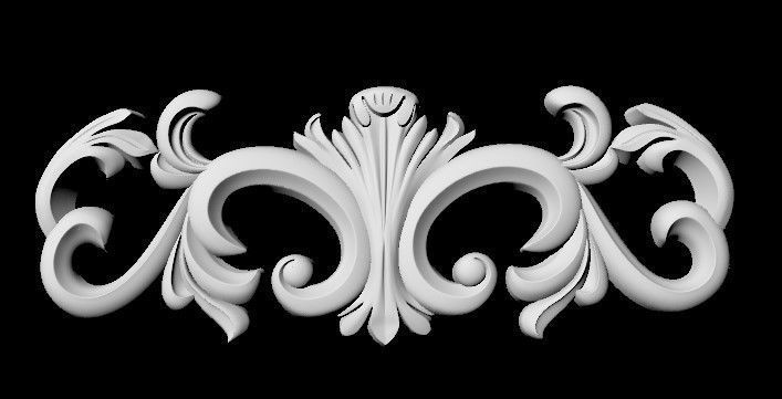Central decor ornament for furniture 3D model_3