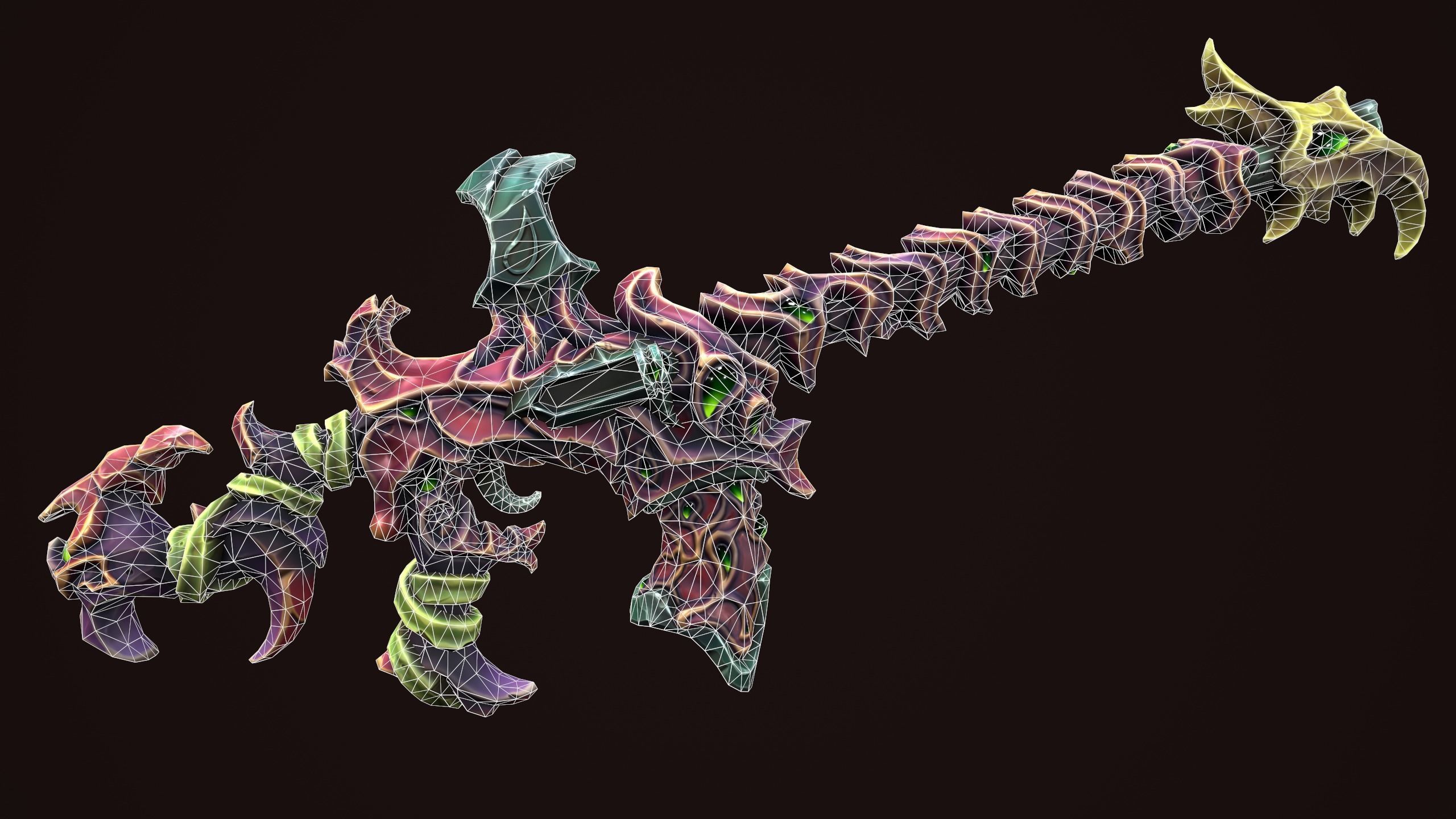 Undead assault rifle Low-poly 3D model_1