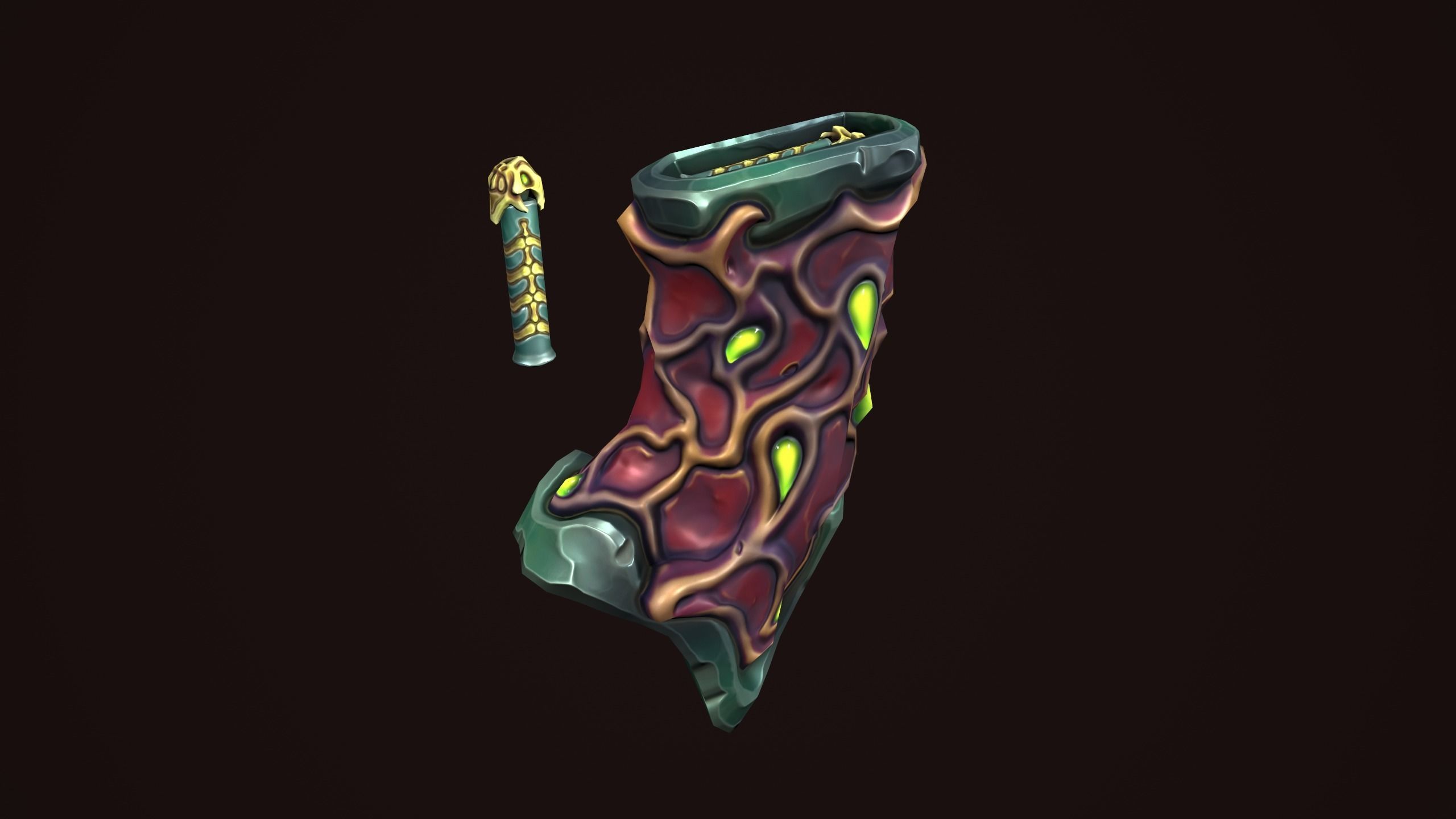 Undead assault rifle Low-poly 3D model_16