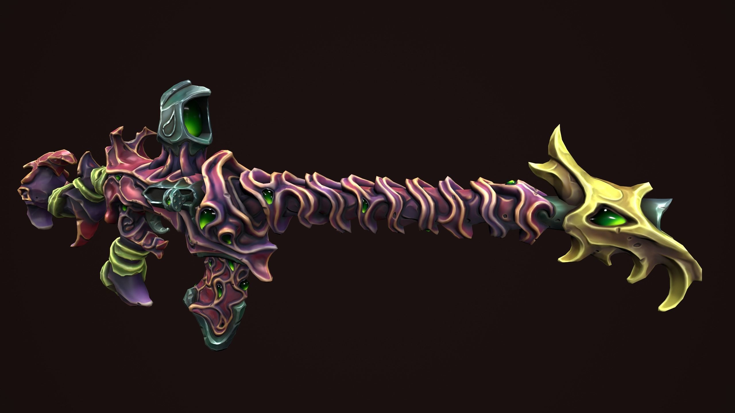 Undead assault rifle Low-poly 3D model_10