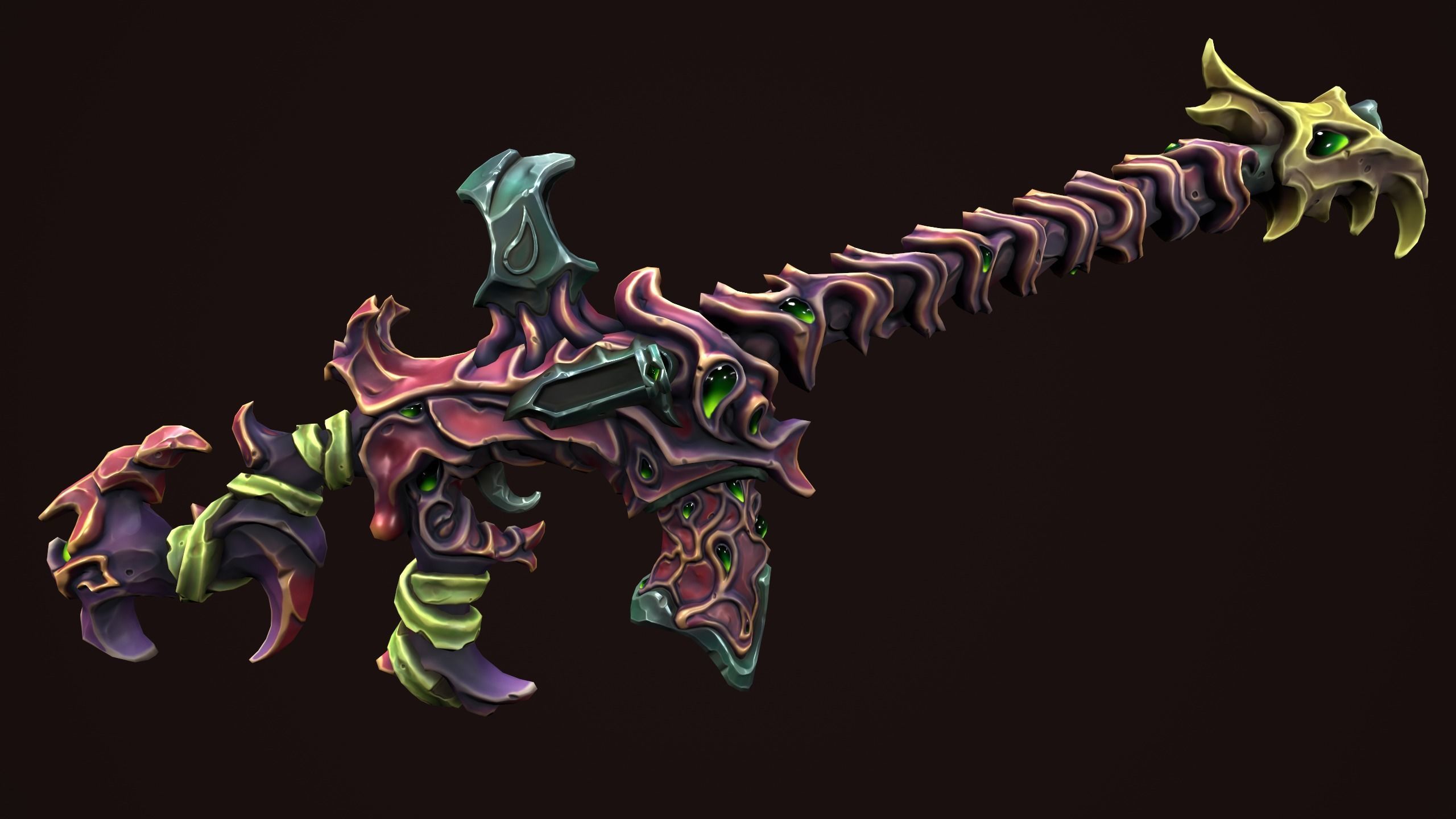 Undead assault rifle Low-poly 3D model_2