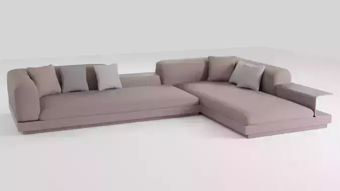 Modern designer minimalist Italian sofa in brown tones