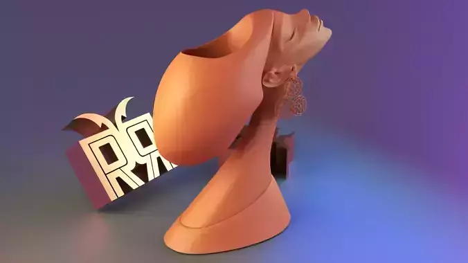 African girl Sculpture vase