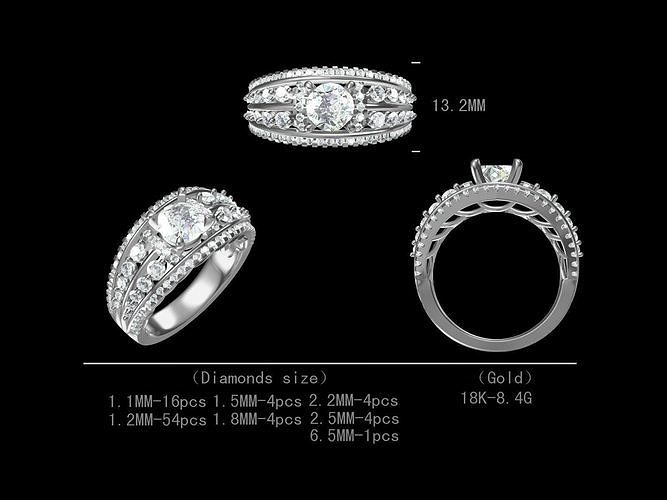 Bridal engagement diamond ring for women 3D model Free 3D print model