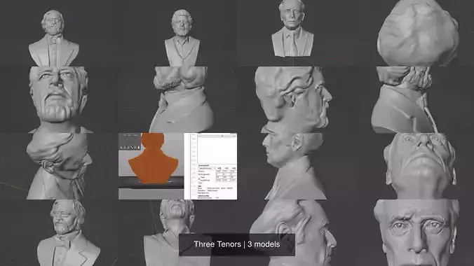 Three Tenors 3D Model Collection