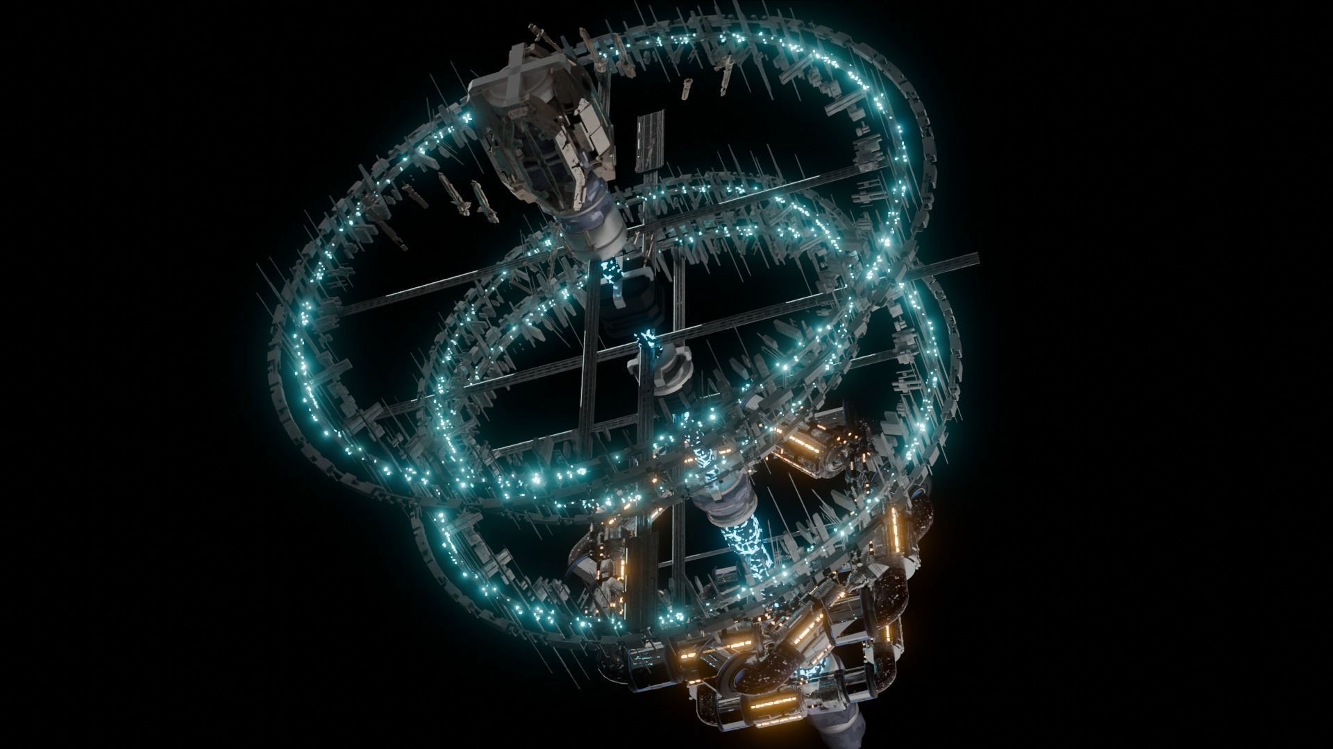 space station sci fi 3D model_1