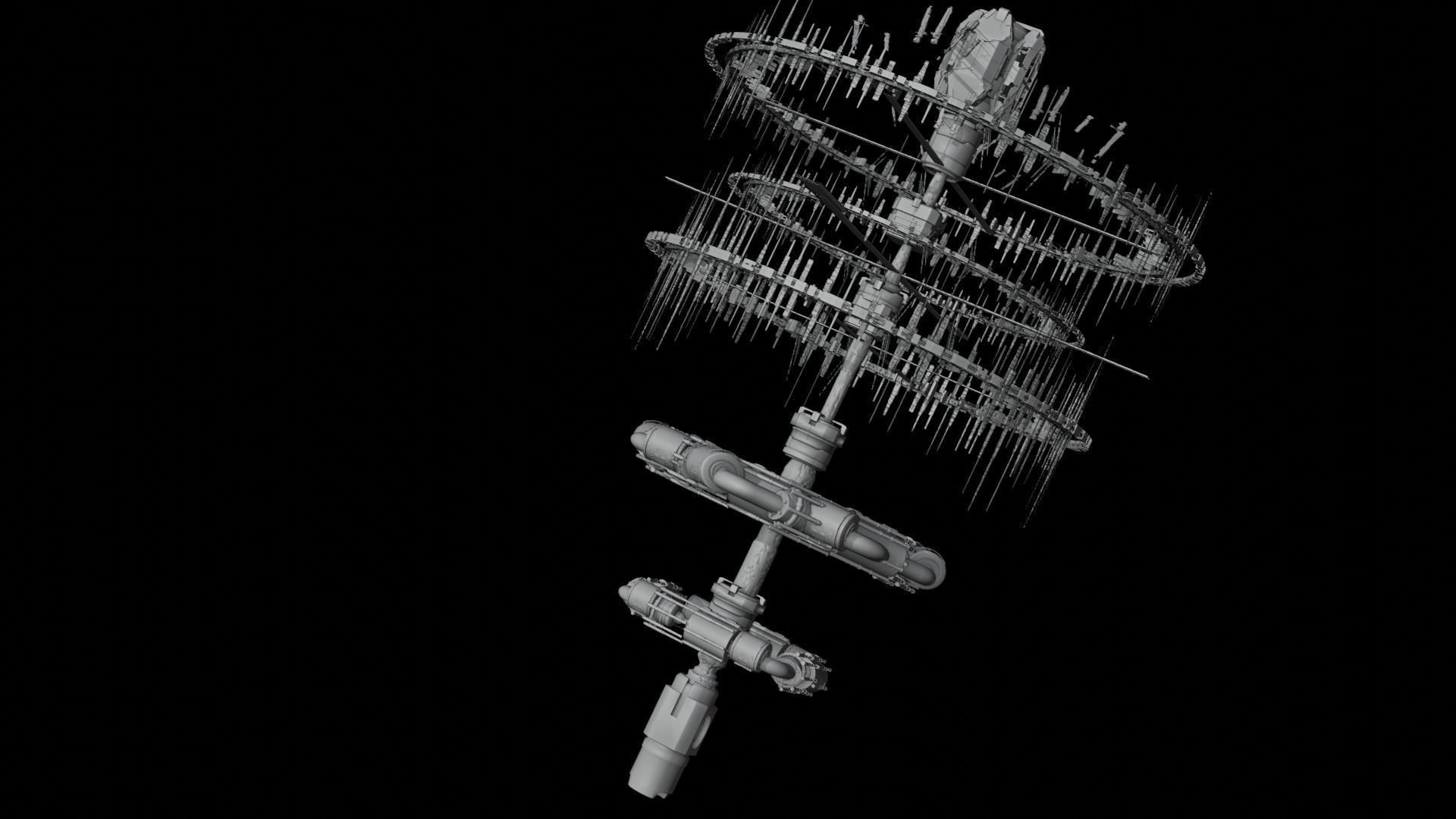 space station sci fi 3D model_5