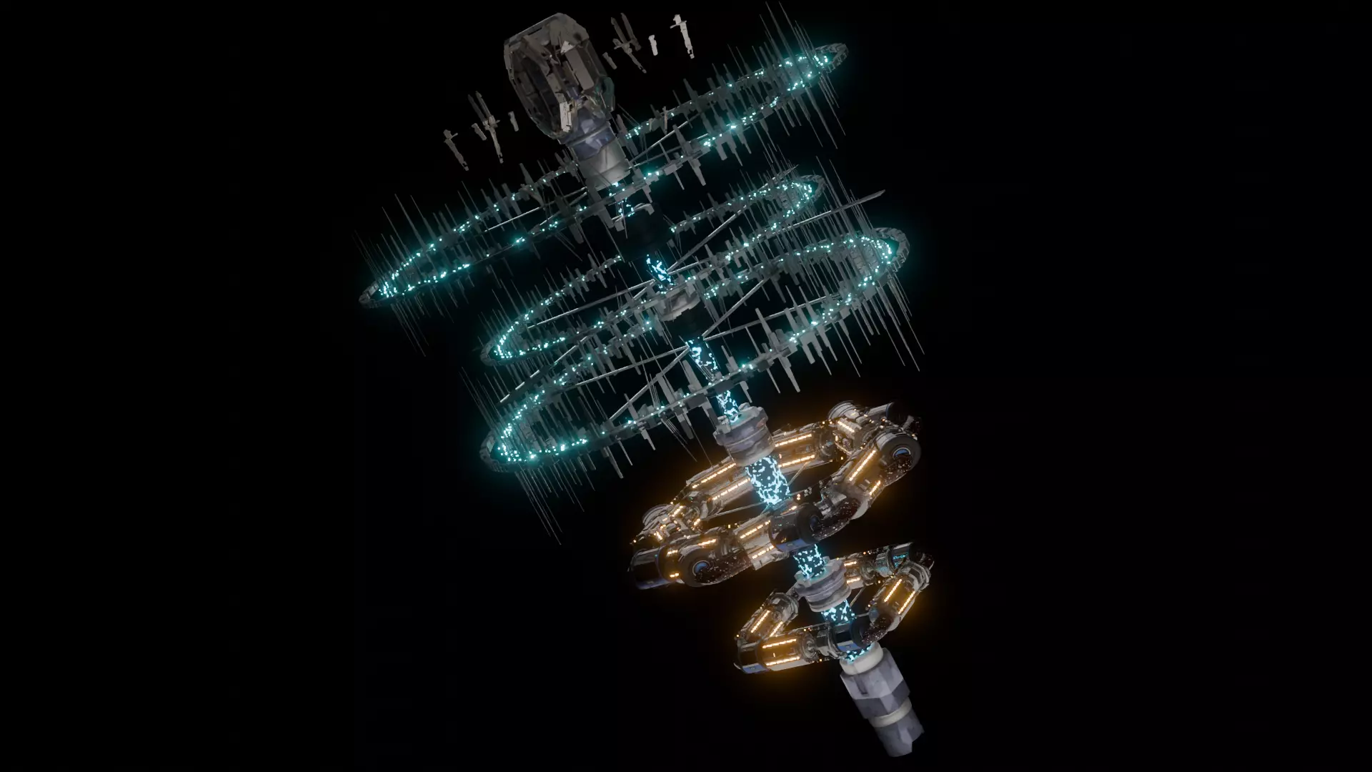 space station sci fi 3D model_0