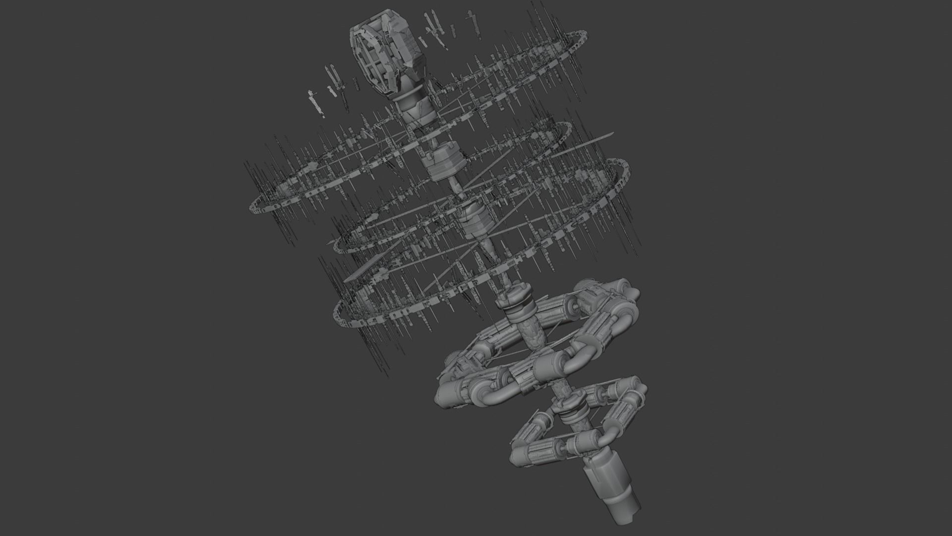 space station sci fi 3D model_4