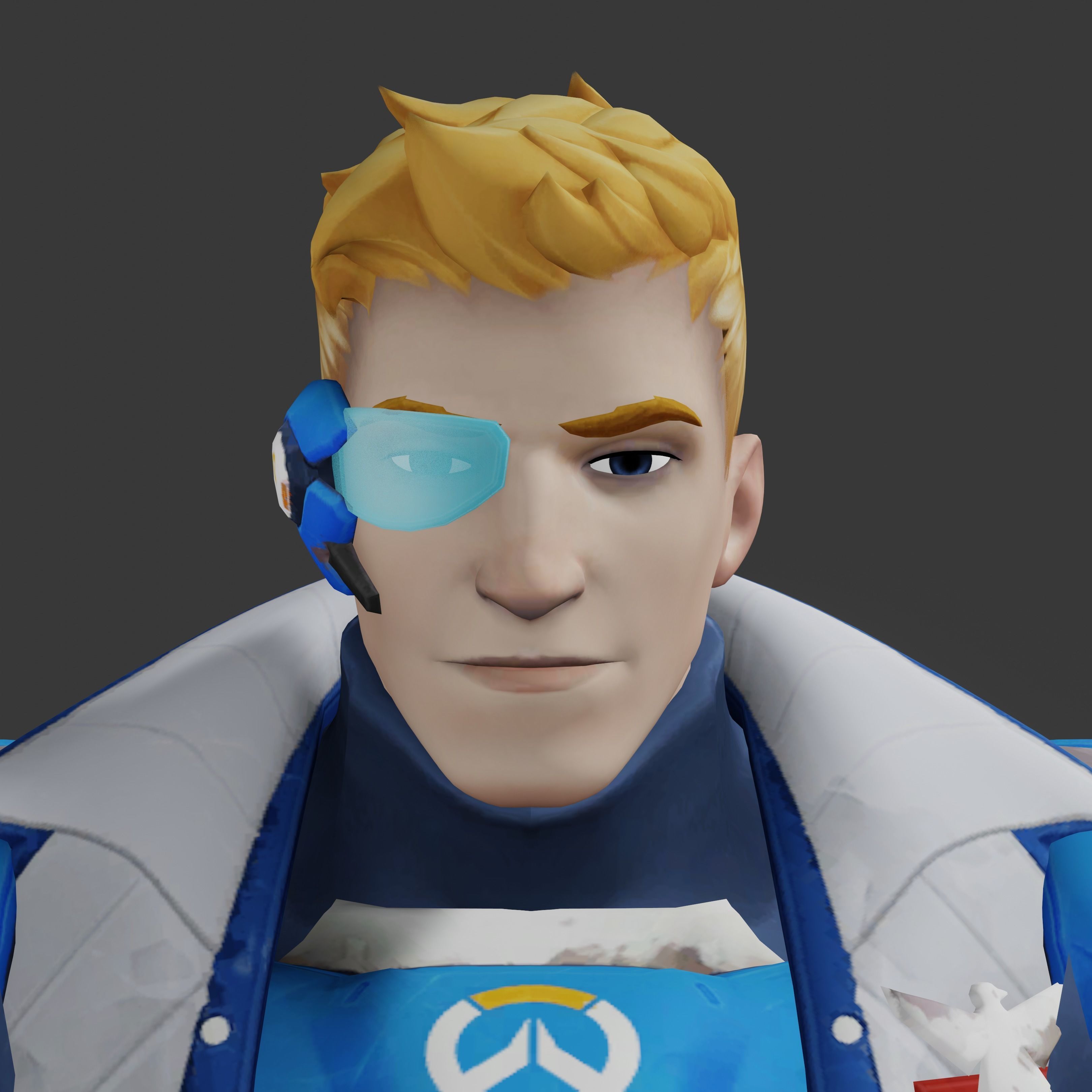Strike Commander Aka soldier 76 Low-poly 3D model_5