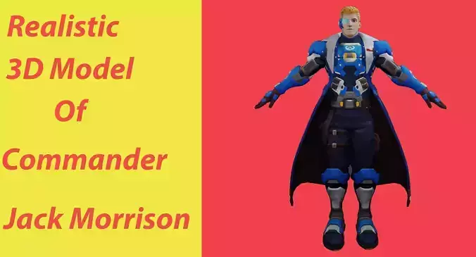 Strike Commander Aka soldier 76 Low-poly 3D model