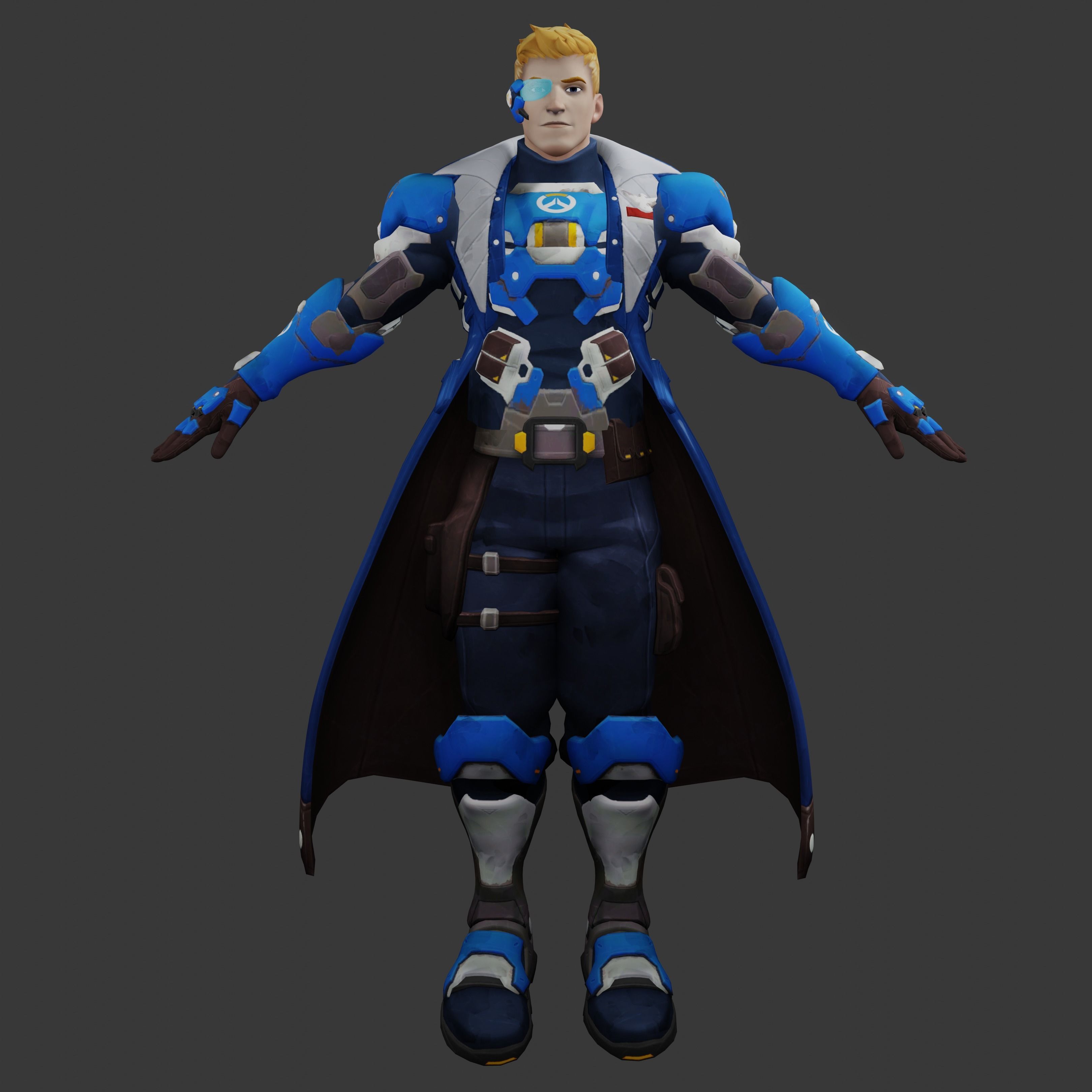 Strike Commander Aka soldier 76 Low-poly 3D model_1