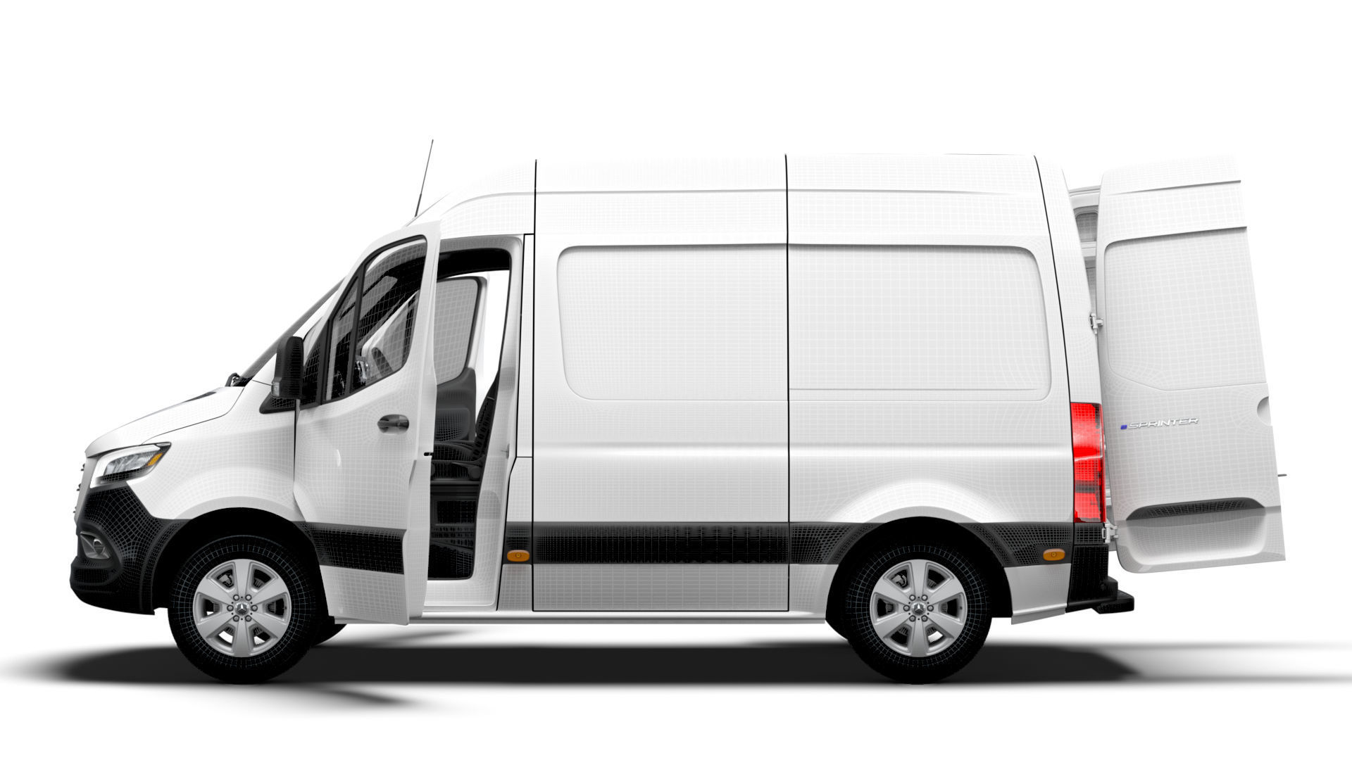 Mercedes Benz eSprinter Panel Van L1H2 FWD HQ Interior 2024 3D model_18