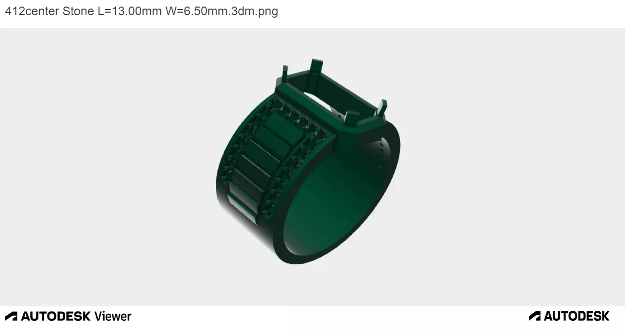 Men Ring With Emerald Cut Center Stone 3D print model_0