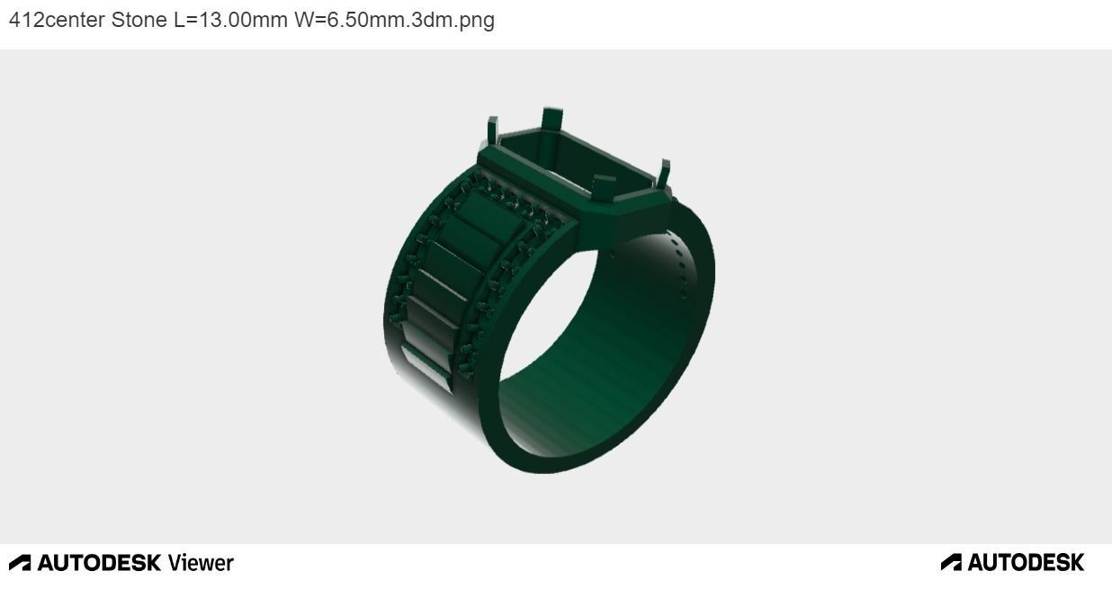 Men Ring With Emerald Cut Center Stone 3D print model_3