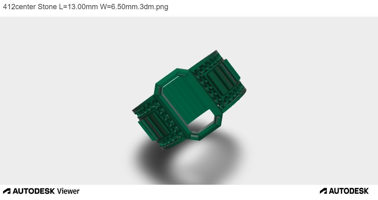 Men Ring With Emerald Cut Center Stone 3D print model_5
