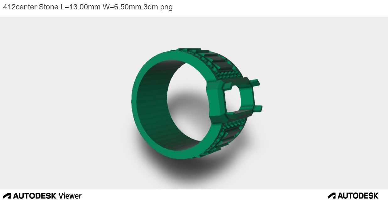 Men Ring With Emerald Cut Center Stone 3D print model_2