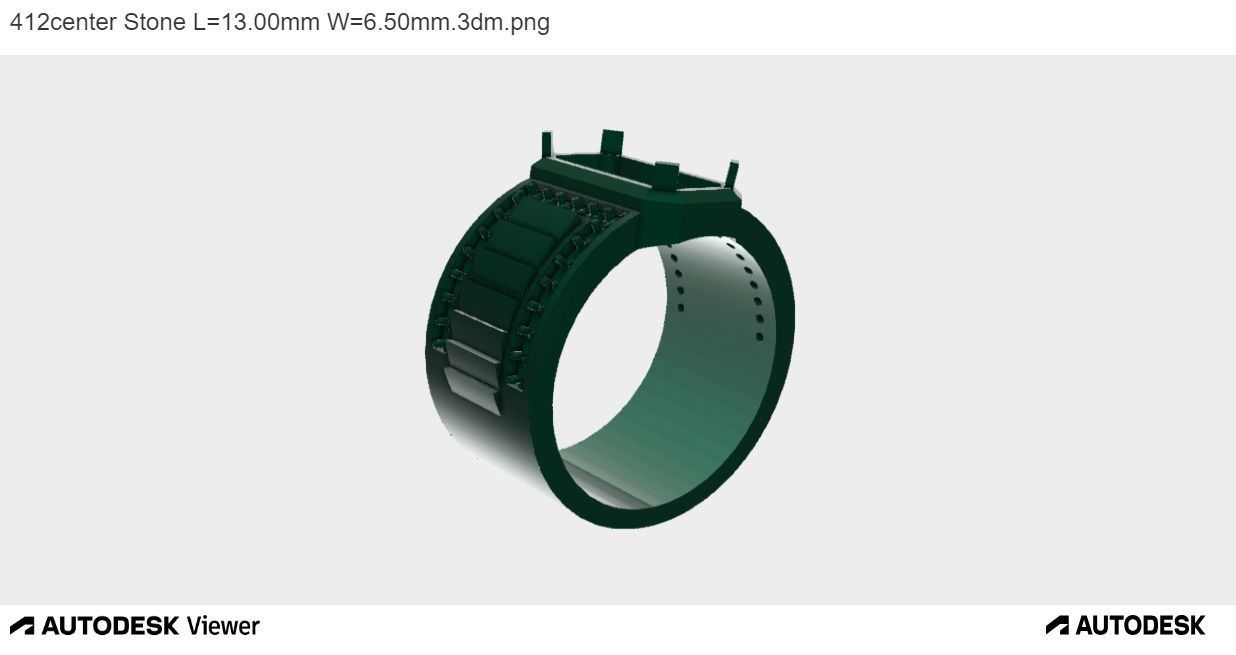 Men Ring With Emerald Cut Center Stone 3D print model_4