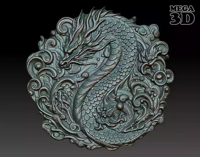 Dragon Pendant basrelief 240521 07