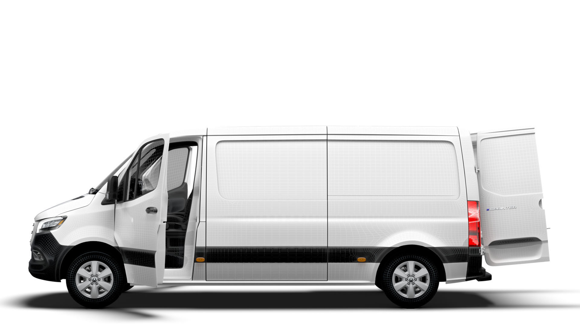 Mercedes Benz eSprinter Panel Van L2H1 FWD HQ Interior 2024 3D model_16