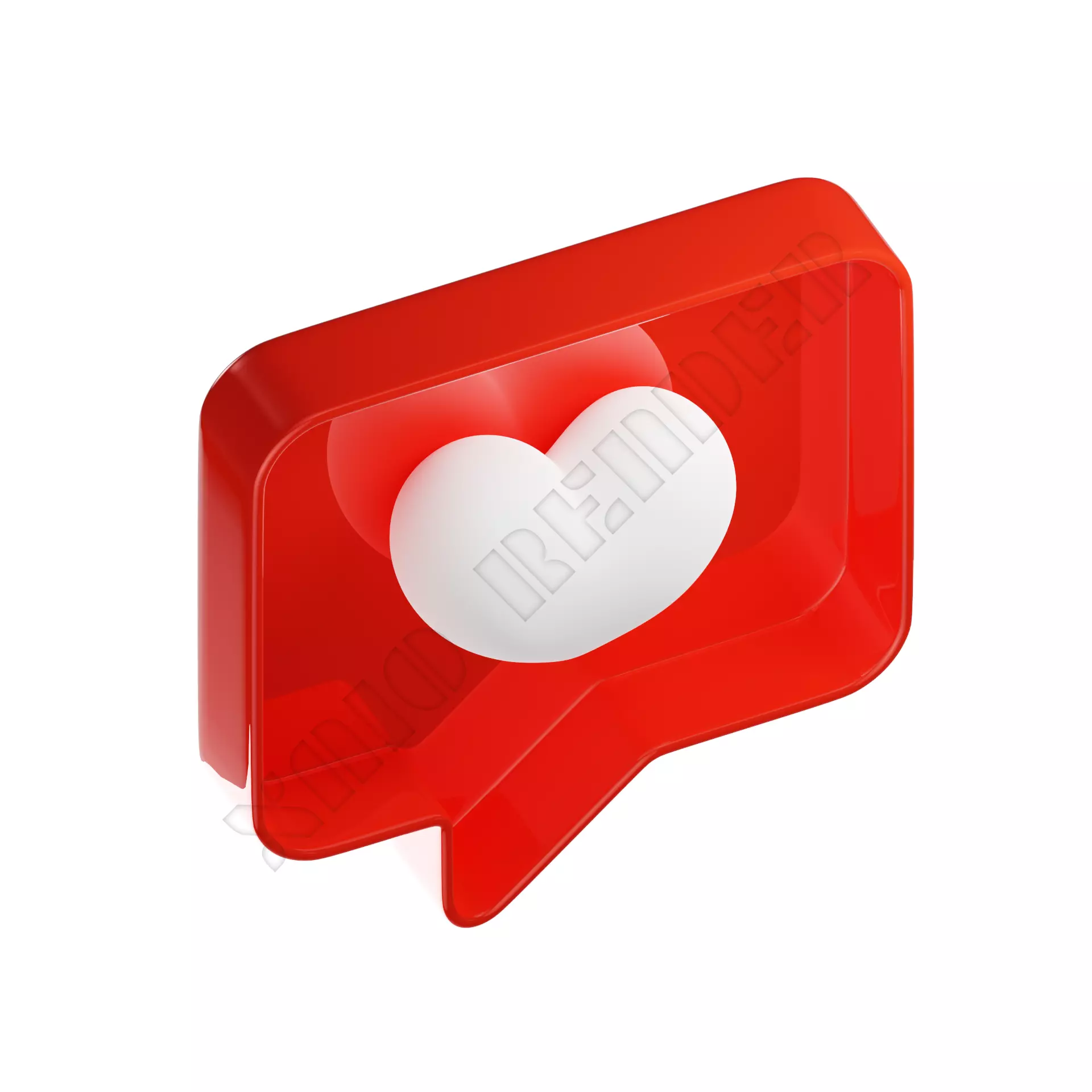 Heart message icon 3D model