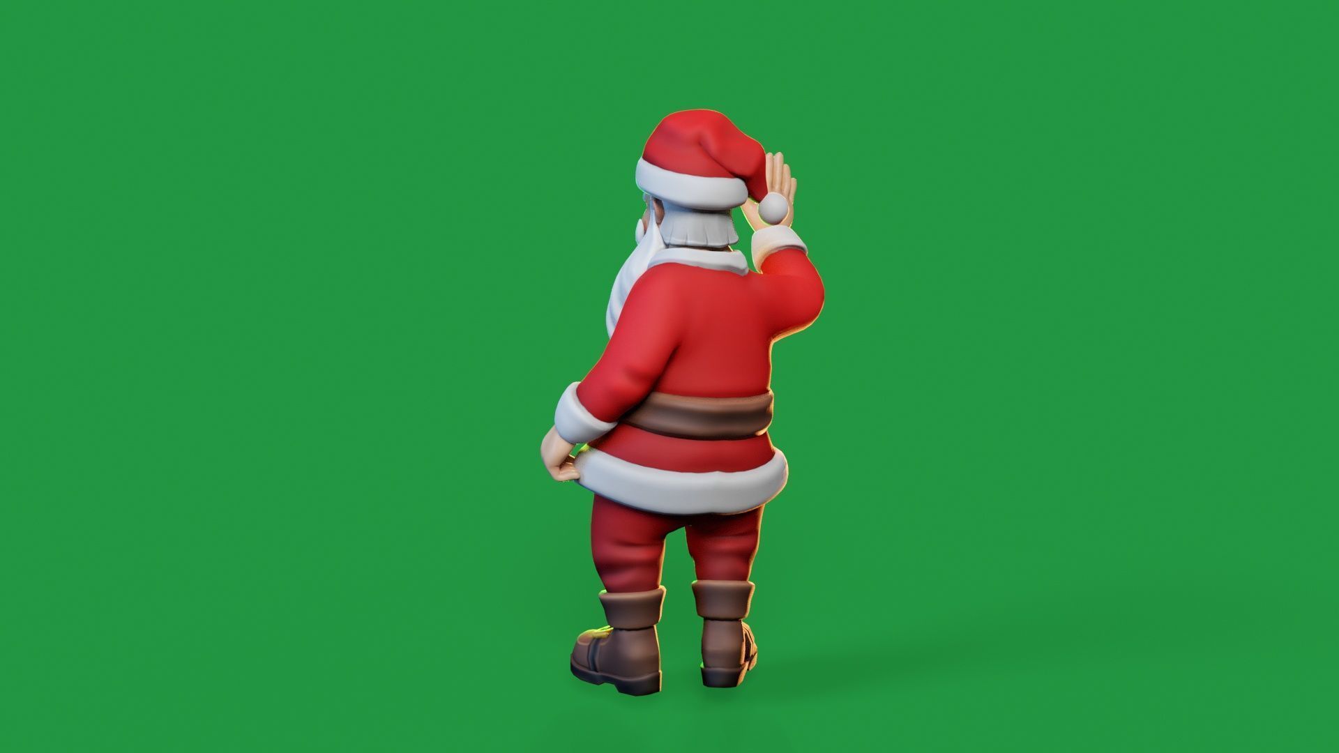 Santa Modular Cartoon Low-Poly Low-poly 3D model_17