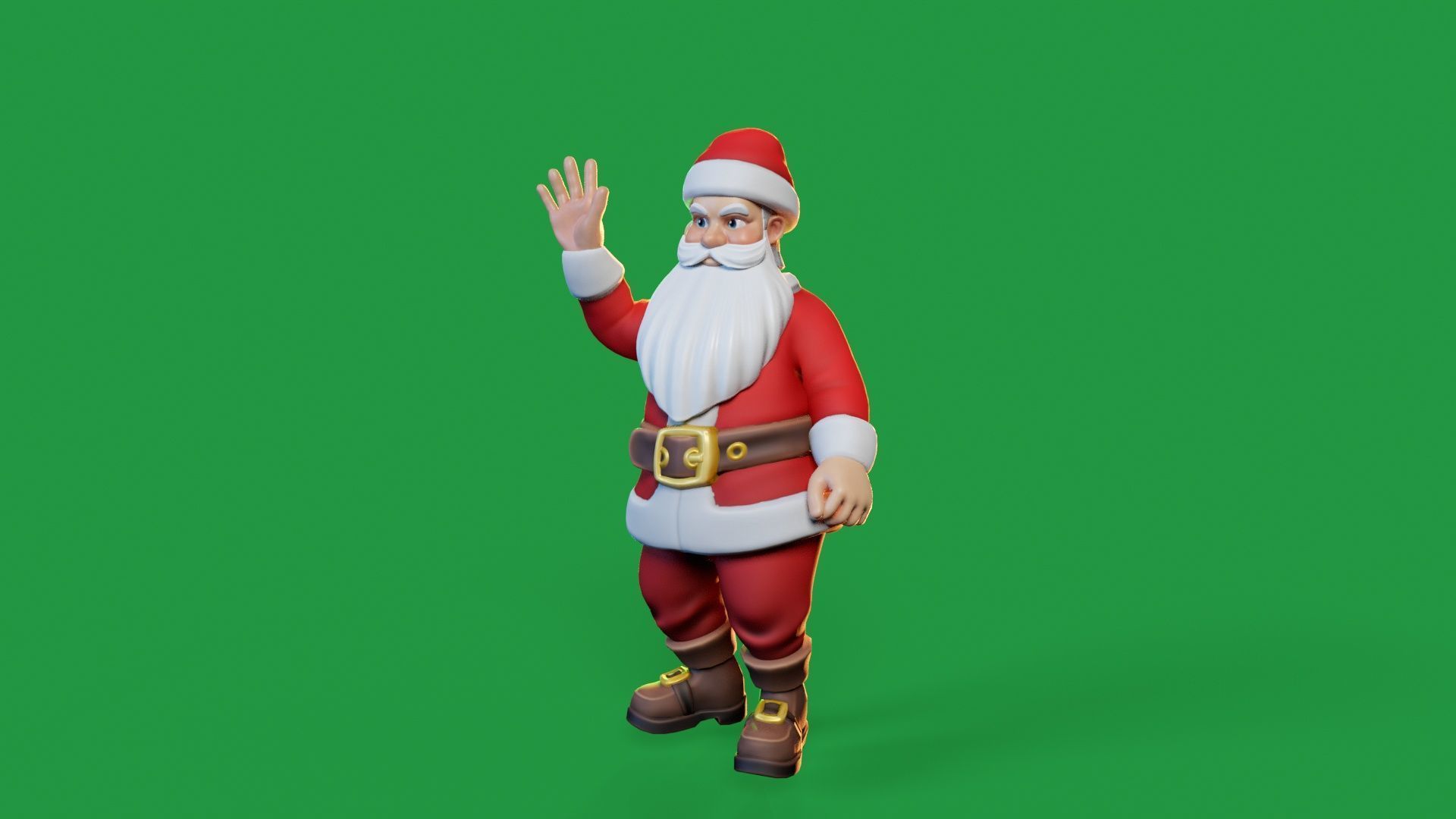 Santa Modular Cartoon Low-Poly Low-poly 3D model_22