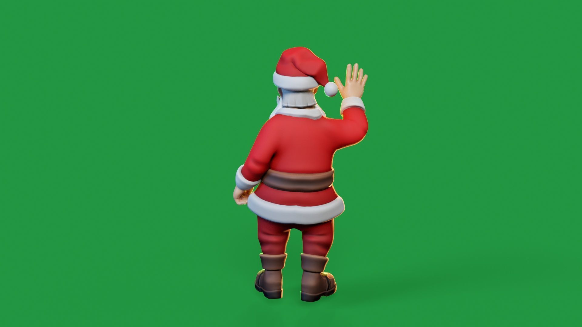 Santa Modular Cartoon Low-Poly Low-poly 3D model_16
