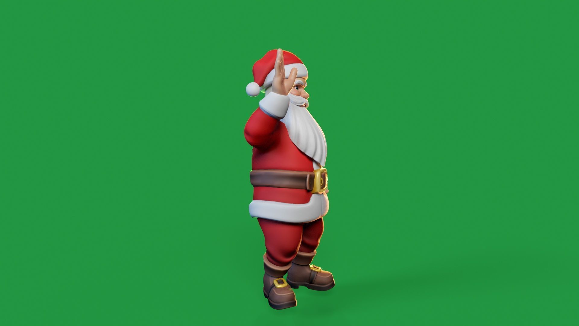 Santa Modular Cartoon Low-Poly Low-poly 3D model_11