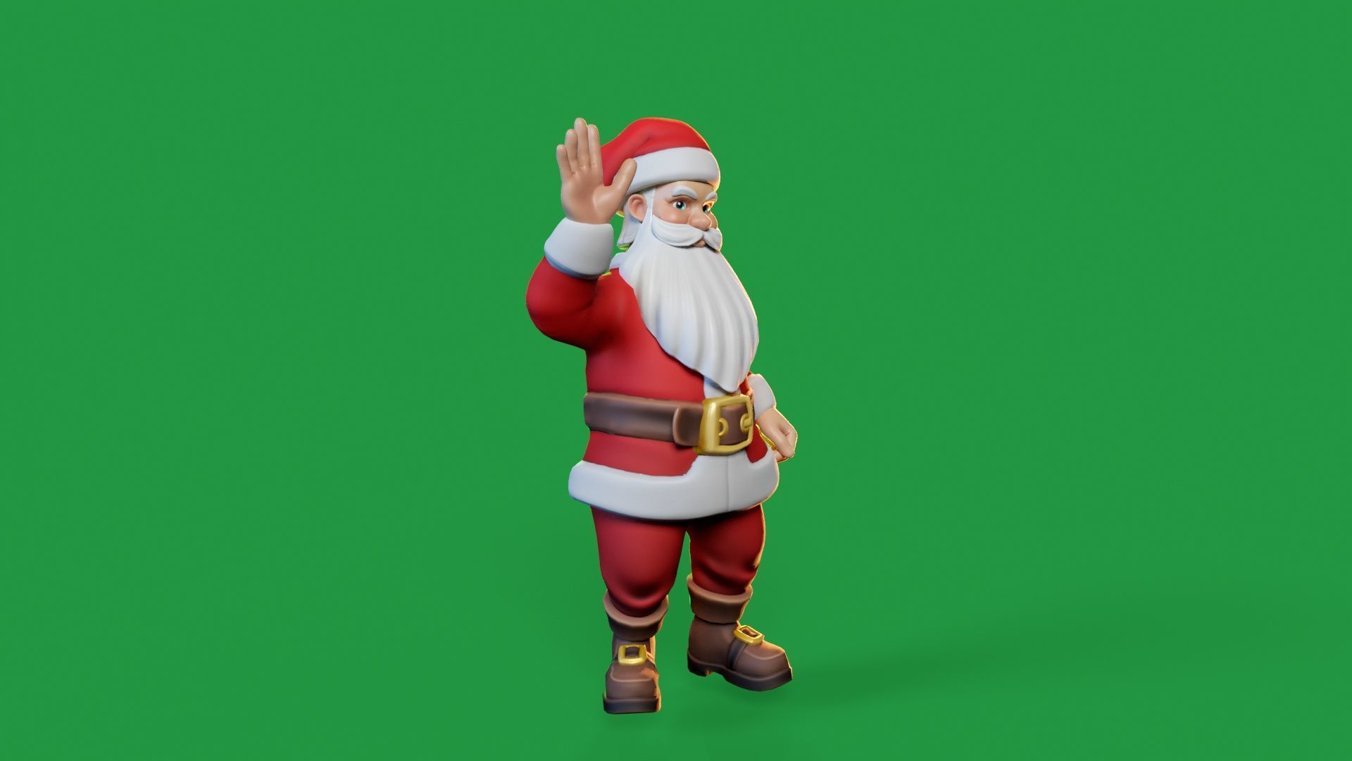 Santa Modular Cartoon Low-Poly Low-poly 3D model_10