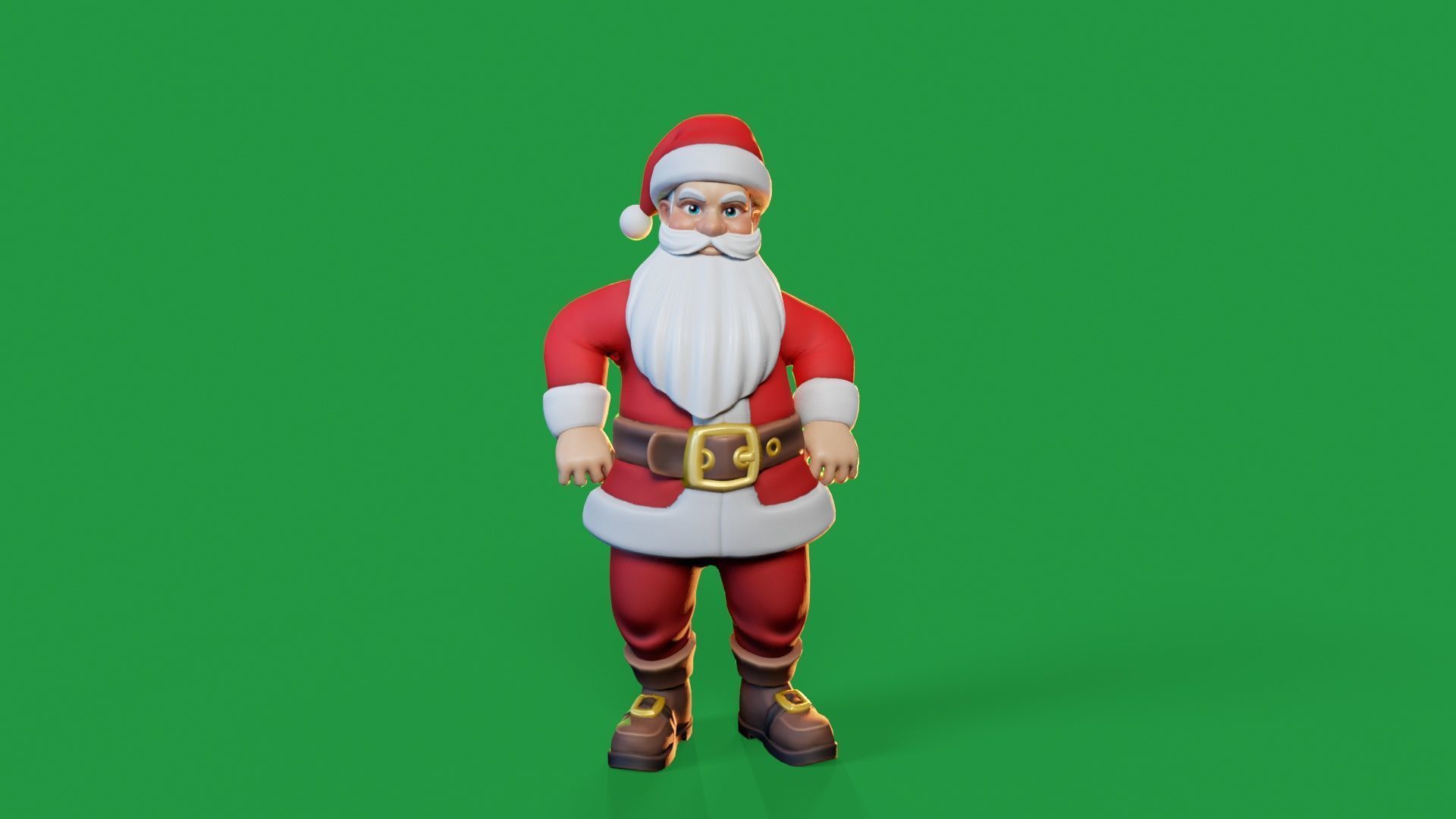 Santa Modular Cartoon Low-Poly Low-poly 3D model_24