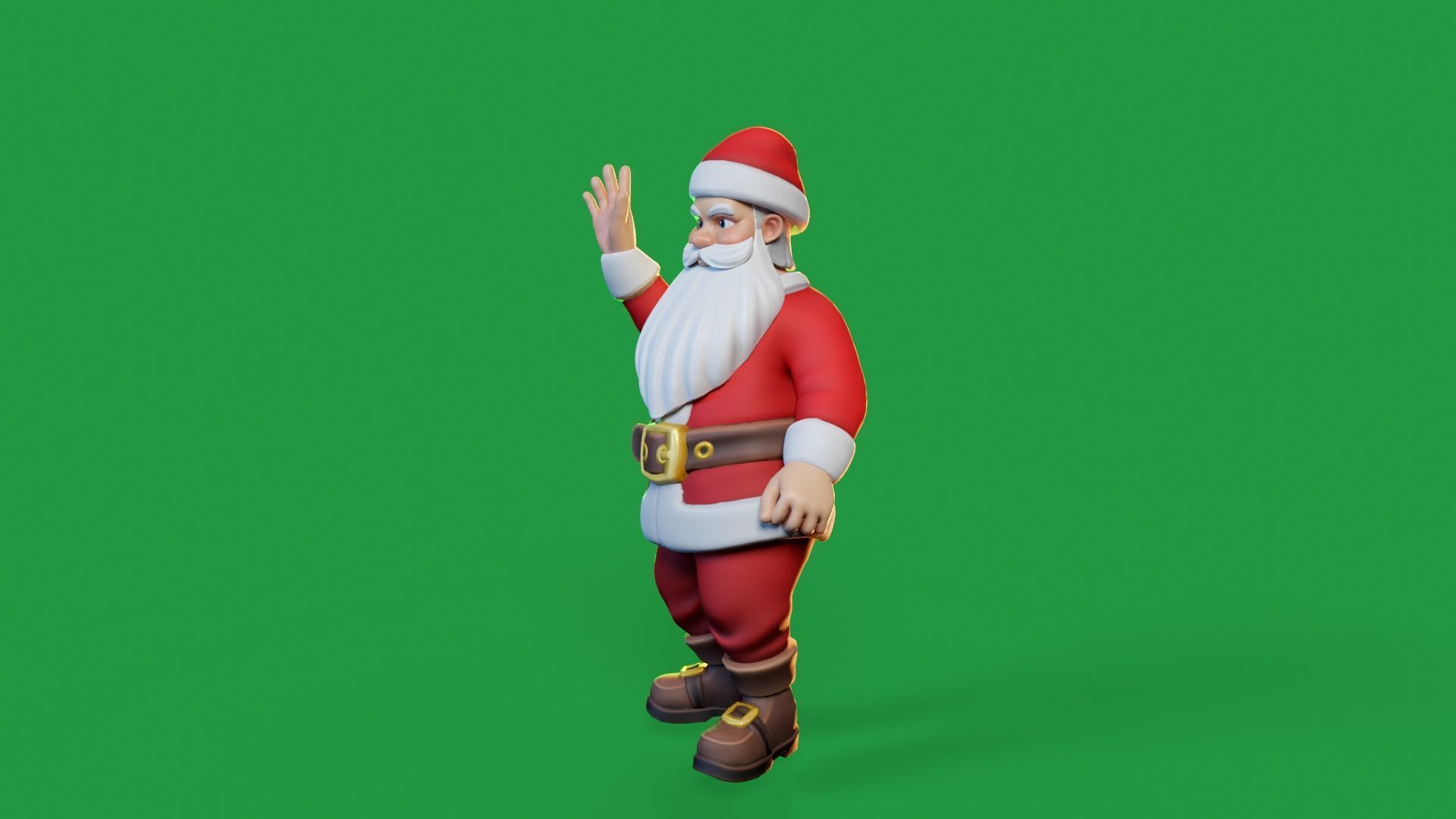 Santa Modular Cartoon Low-Poly Low-poly 3D model_21