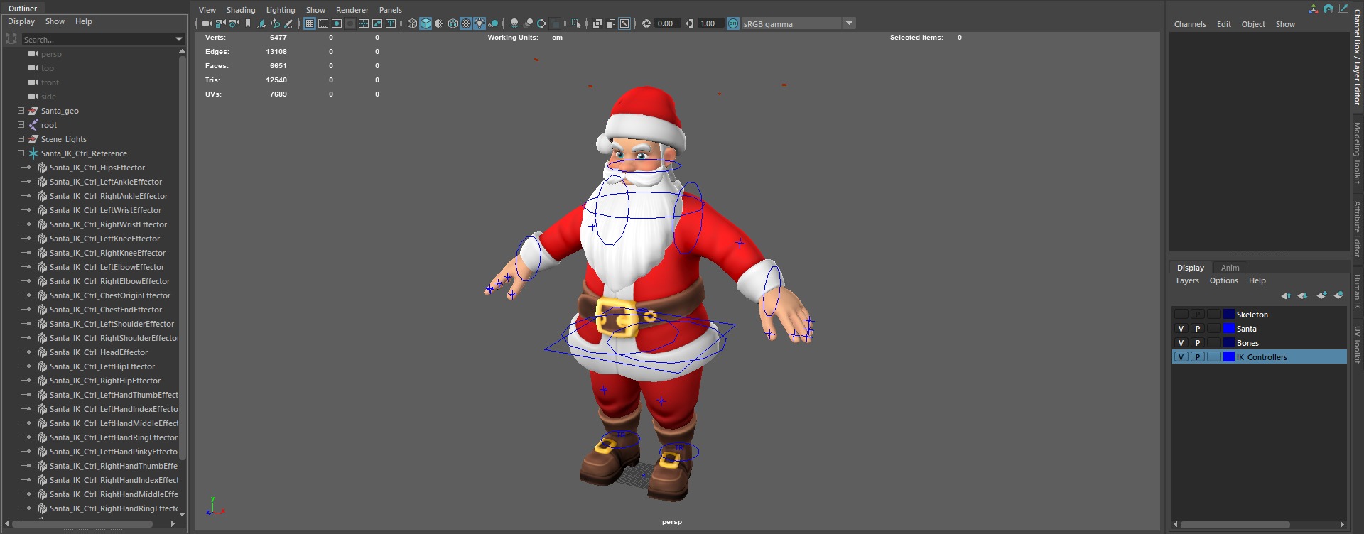 Santa Modular Cartoon Low-Poly Low-poly 3D model_5