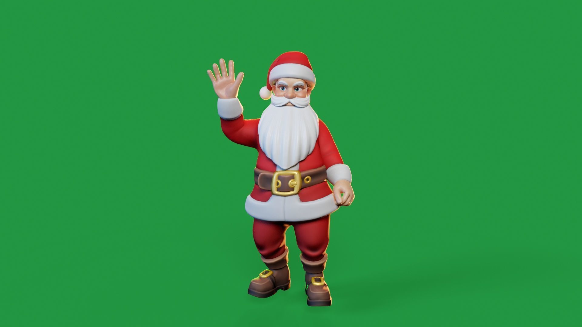 Santa Modular Cartoon Low-Poly Low-poly 3D model_23