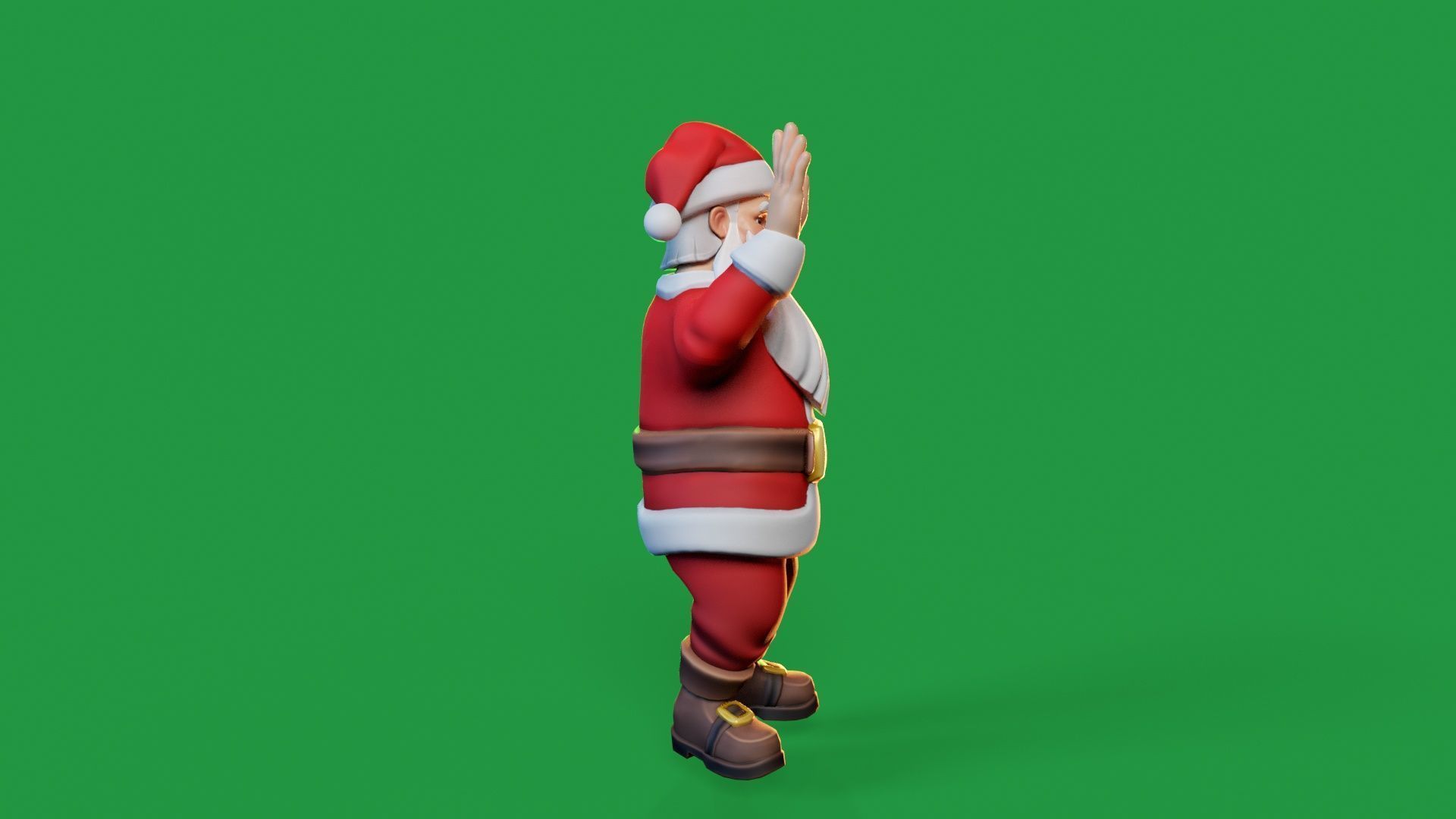Santa Modular Cartoon Low-Poly Low-poly 3D model_12