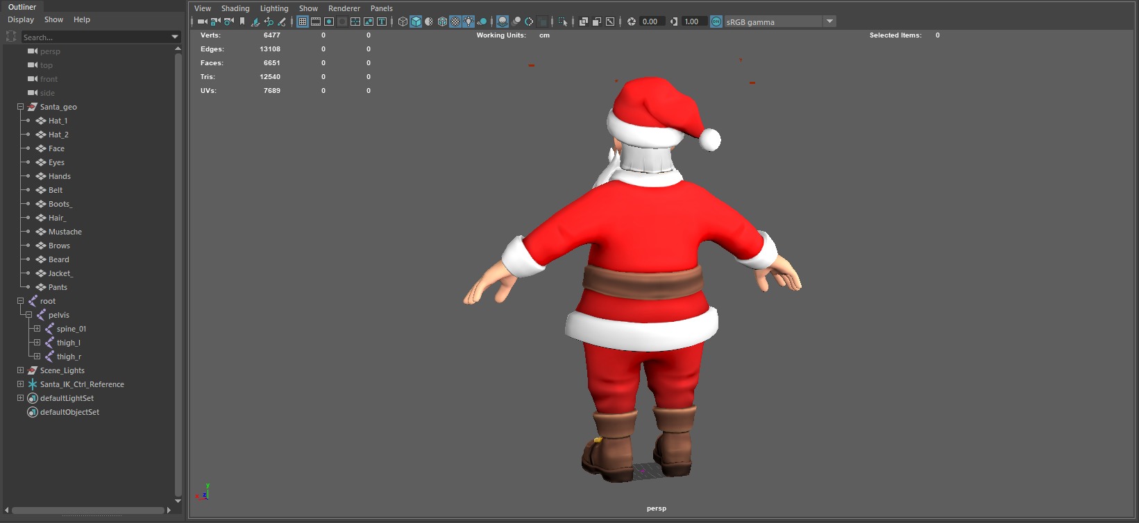Santa Modular Cartoon Low-Poly Low-poly 3D model_6