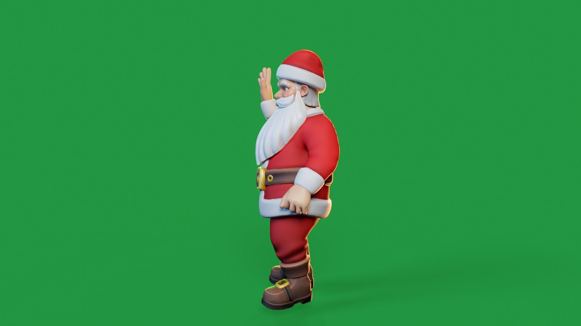 Santa Modular Cartoon Low-Poly Low-poly 3D model_20