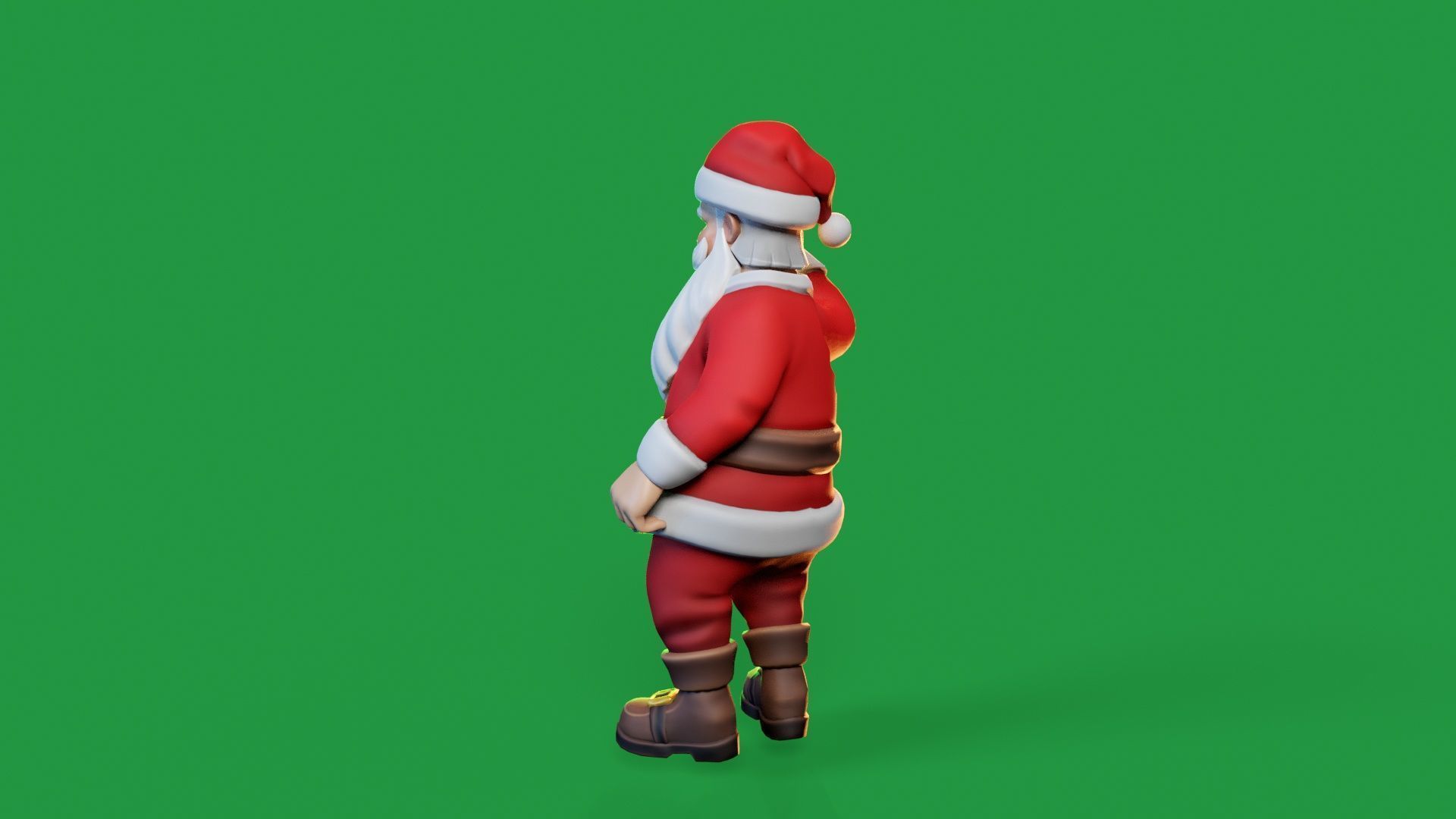 Santa Modular Cartoon Low-Poly Low-poly 3D model_18